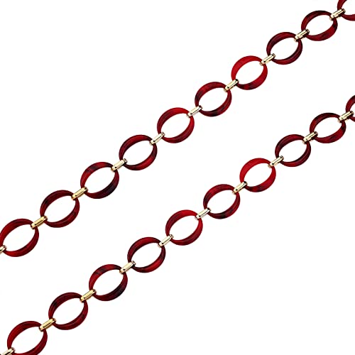 COGCHARGER 1 Strang 1,8 m Acryl offene Gliederkette handgefertigte Acrylkette mit Verbindungsstück FireBrick für Schmuck DIY Tasche Brillenkette verziert COGCHARGER 1 Strang 1,8 m Acryl offene Gliederkette handgefertigte Acrylkette mit Verbindungsstück FireBrick für Schmuck DIY Tasche Brillenkette verziert von COGCHARGER