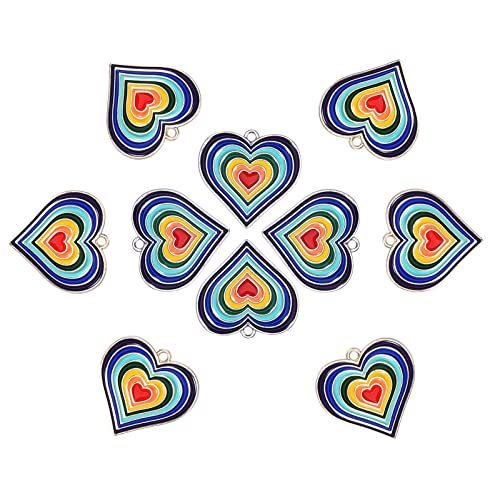 COGCHARGER 10 Stück Herz-Charm-Anhänger aus Metalllegierung DIY-Schmuck, Halsketten, Ohrringe, Armbänder, Bastelarbeiten Geschenk zum Valentinstag von COGCHARGER