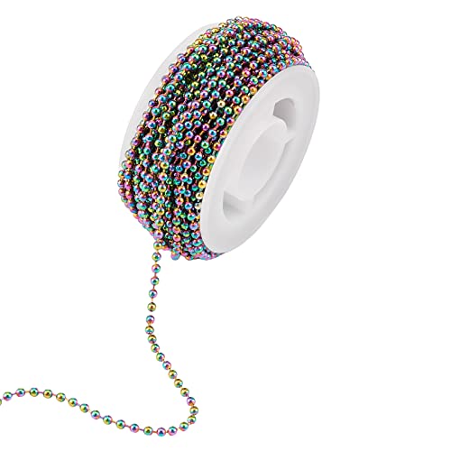 COGCHARGER 10 m Lange Edelstahl-Kugelkette, Regenbogen-Lötkette, 2,5 mm mit Spule, Mehrfarbig, für Schmuck, Halsketten, Armbänder, Basteln… COGCHARGER 10 m Lange Edelstahl-Kugelkette, Regenbogen-Lötkette, 2,5 mm mit Spule, Mehrfarbig, für Schmuck, Halsketten, Armbänder, Basteln… von COGCHARGER