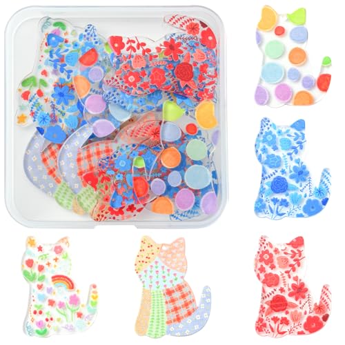 COGCHARGER 15 Stück Katzen-Charms, niedlicher Cartoon-Tier-Anhänger, Acryl, bunte Charms für Schmuck, Armbänder, Halsketten, Ohrringe, Bastelbedarf COGCHARGER 15 Stück Katzen-Charms, niedlicher Cartoon-Tier-Anhänger, Acryl, bunte Charms für Schmuck, Armbänder, Halsketten, Ohrringe, Bastelbedarf von COGCHARGER