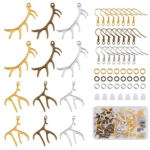 COGCHARGER 176 Stück Hirschhorn-Charm-Ohrring-Kit, Einschließlich Großer Anhänger Aus Legierung Und Ohrringhaken Aus Eisen, Für Die Herstellung von Ohrringen Und Schmuck COGCHARGER 176 Stück Hirschhorn-Charm-Ohrring-Kit, Einschließlich Großer Anhänger Aus Legierung Und Ohrringhaken Aus Eisen, Für Die Herstellung von Ohrringen Und Schmuck von COGCHARGER