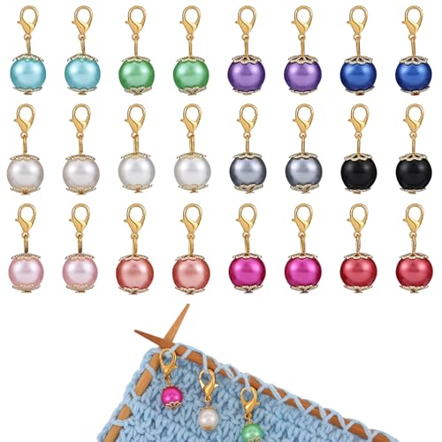 COGCHARGER 24 Stück Maschenmarkierer Aus Glasperlen Abnehmbare Häkel Strickmarkierer Mit Karabinerverschluss Anhängern Zum Nähen Stricken Weben Zubehör DIY Handwerk COGCHARGER 24 Stück Maschenmarkierer Aus Glasperlen Abnehmbare Häkel Strickmarkierer Mit Karabinerverschluss Anhängern Zum Nähen Stricken Weben Zubehör DIY Handwerk von COGCHARGER
