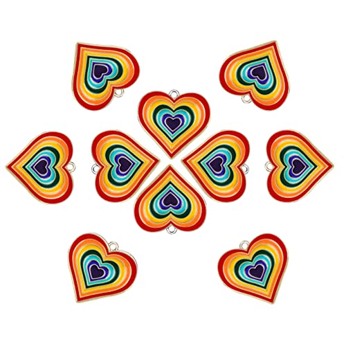 COGCHARGER Emaille-Herz-Anhänger in Regenbogen-Herzform, für Schmuck, Geschenke, Halsketten, Ohrringe, 10 Stück Geschenk zum Valentinstag COGCHARGER Emaille-Herz-Anhänger in Regenbogen-Herzform, für Schmuck, Geschenke, Halsketten, Ohrringe, 10 Stück Geschenk zum Valentinstag von COGCHARGER