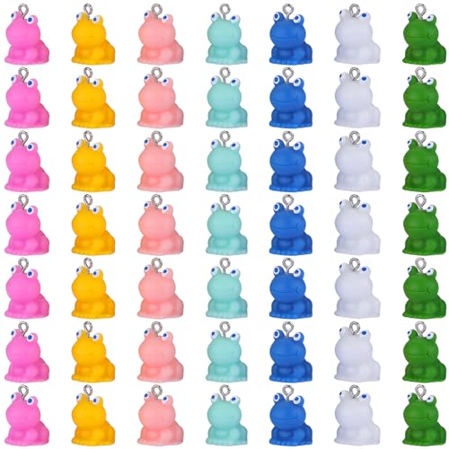 COGCHARGER Frosch-Anhänger aus Kunstharz, 3D-Frosch-Figuren, Miniatur, niedliche Tier-Anhänger für Armbänder, Halsketten, Ohrringe, Schmuckherstellung, Dekoration, Bastelzubehör, 49 Stück COGCHARGER Frosch-Anhänger aus Kunstharz, 3D-Frosch-Figuren, Miniatur, niedliche Tier-Anhänger für Armbänder, Halsketten, Ohrringe, Schmuckherstellung, Dekoration, Bastelzubehör, 49 Stück von COGCHARGER