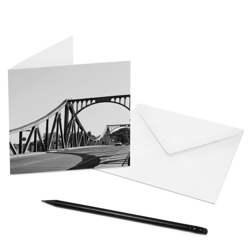 5er-Set Klappkarten Potsdam - 14 x 14 cm - Motiv: Glienicker Brücke - mit Briefumschlag von COGNOSCO