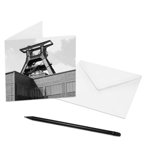 Klappkarte Essen/Ruhr - 14 x 14 cm - Motiv: Förderturm - mit Briefumschlag von COGNOSCO