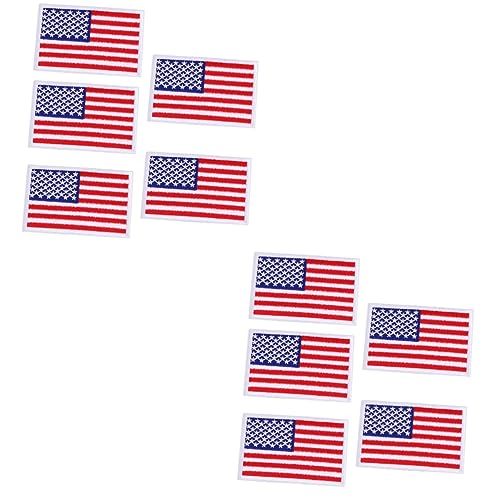 COHEALI Amerikanische Flaggen Aufkleber 10 Stk Stoff-patch-aufkleber Taschenaufnäher Uns Nationalflagge Stickerei-patch Benutzerdefinierte Stoffpatch n Weiß Kleidung Vereinigte Staaten von COHEALI