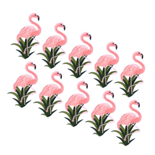 COHEALI 10 Stück Flamingo-Stickerei-Aufnäher Flamingo-Aufnäher Flamingo-Aufnäher Flamingo-Aufnäher Zum Aufbügeln Flamingo-Aufnäher Selbstklebend von COHEALI