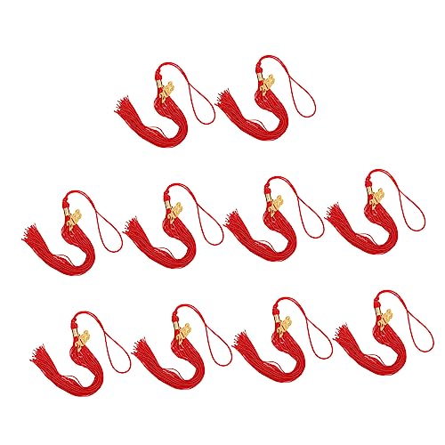 COHEALI 10 Stück Teiliges Abschlusskappen Quasten mit Jahresanhängern DIY Dekoration für Abschlussfeier Kreative Graduation Tassels in Rot als und Erinnerung von COHEALI
