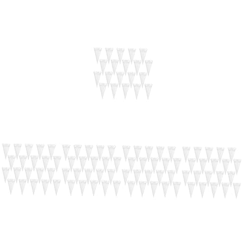 COHEALI 100 Stk Hochzeits papier Blumen röhre kleine Blütenkegel klobige Ringe Acryl Mini-Blumenstraußverpackung konfetti blütenblatt kegel Papierkegel Spitze Brunnen Blumenpapier Weiß von COHEALI