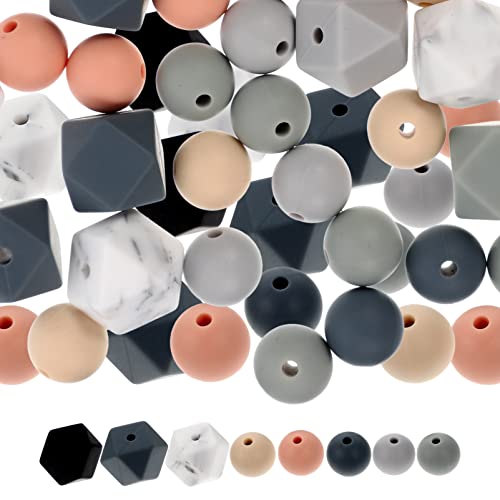 COHEALI 100 pcs Silikonperlen DIY -Armband Machen Kügelchen Schlüsselkettenanhänger Machen Perlen von COHEALI