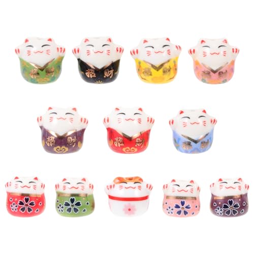 COHEALI 12 Stück Keramik-Glückskatzen-Perlen, Maneki Neko, Porzellan-Abstandshalter für Armbänder, Halsketten, Ohrringe und Schmuckherstellung COHEALI 12 Stück Keramik-Glückskatzen-Perlen, Maneki Neko, Porzellan-Abstandshalter für Armbänder, Halsketten, Ohrringe und Schmuckherstellung von COHEALI
