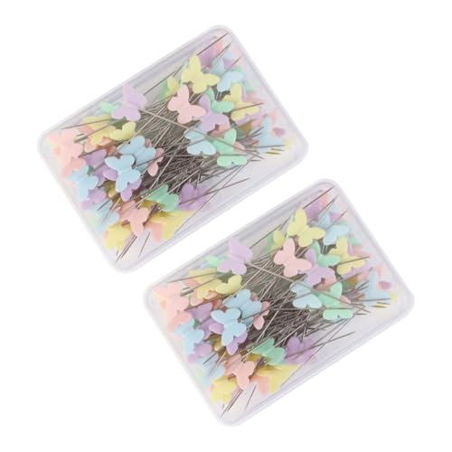 COHEALI 2 Boxen Bunte Schmetterling Stecknadeln Flachkopf Gerade Nadeln für DIY Handwerk Nähen und Dekoration zum Markieren und Fixieren von Kleidern und Bastelprojekten COHEALI 2 Boxen Bunte Schmetterling Stecknadeln Flachkopf Gerade Nadeln für DIY Handwerk Nähen und Dekoration zum Markieren und Fixieren von Kleidern und Bastelprojekten von COHEALI