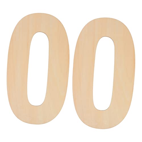 COHEALI 2st Übergroßes Nummernschild Holzhaus Zahlen Selber Machen Zahlen Für Das Handwerk Unfertige Holzschilder Unvollendete Holznummer Hölzerne Zahl 0 Kind Bastelbedarf Aushöhlen von COHEALI