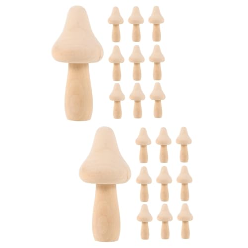 COHEALI 20 Stk Pilz-ornament Aus Holz Unlackierter Pilz Natürliche Handwerkliche Pilze Unfertige Pilze Pilz-party-dekorationen Pilze in Verschiedenen Größen Holzpilz Zum Bemalen Hölzern von COHEALI