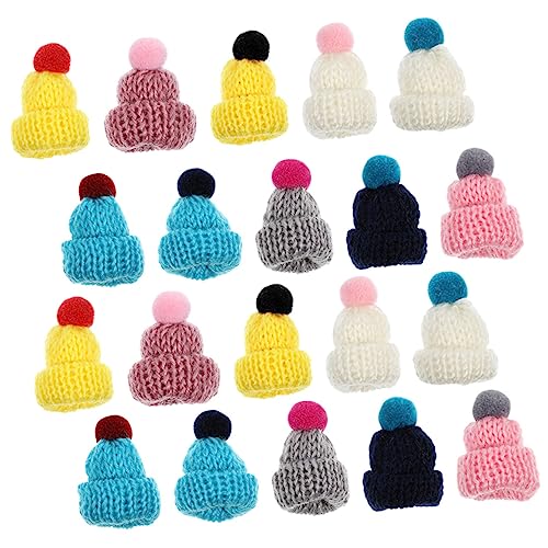 COHEALI 20 Stück Mini-Mützen Mini-Hüte Zum Basteln Mini-Puppen Strickmütze Weihnachten Mini-Wollmütze Mini-Hexen-Hüte Finger-Hüte Mini-Strickmützen Puppen-Hüte von COHEALI