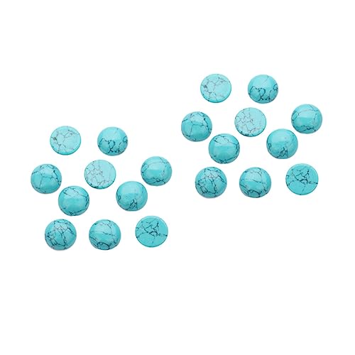 COHEALI 20 Stück Synthetischer Türkis-edelstein 0 6 Cm Runde Flache Basis Für Die Schmuckherstellung von COHEALI