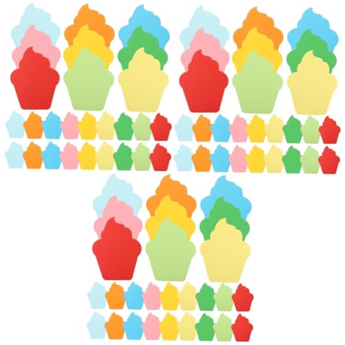 COHEALI 270 Stk Kuchen handgeschnittenes Farbpapier Klassenzimmerdekorationen Cupcake-Modellierpapierausschnitte kinder bastelset basteln für kinder Ornament Papierbecher Eis Konfetti Büro von COHEALI