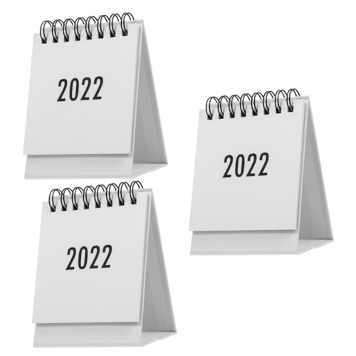 COHEALI 3 Stk 2022 Mini-Tischkalender Home-Desktop-Kalender Kalenderplaner 2021-2022 Schreibtischkalender schreibtischzubehör Notizblöcke Ornament Langlebiger Kalender Bürokalender Papier von COHEALI