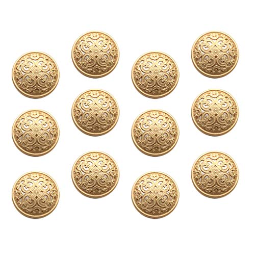 COHEALI 30 Stück 23 mm runde Metallknöpfe Vintage Mantel Knöpfe flache Knöpfe Jacke Knopf Nähen Knöpfe für DIY Handwerk Blazer Anzüge Hemd Hosen Herstellung Golden von COHEALI