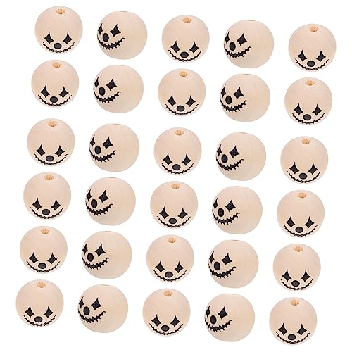 COHEALI 30 Stück Halloween-Holzperlen Halloween-Perlen Für Halsketten Weiße Kürbisperlen Weißer Schmuck Bunter Holzschmuck Diy-Holz-Abstandsperlen Halloween-Musterperlen COHEALI 30 Stück Halloween-Holzperlen Halloween-Perlen Für Halsketten Weiße Kürbisperlen Weißer Schmuck Bunter Holzschmuck Diy-Holz-Abstandsperlen Halloween-Musterperlen von COHEALI