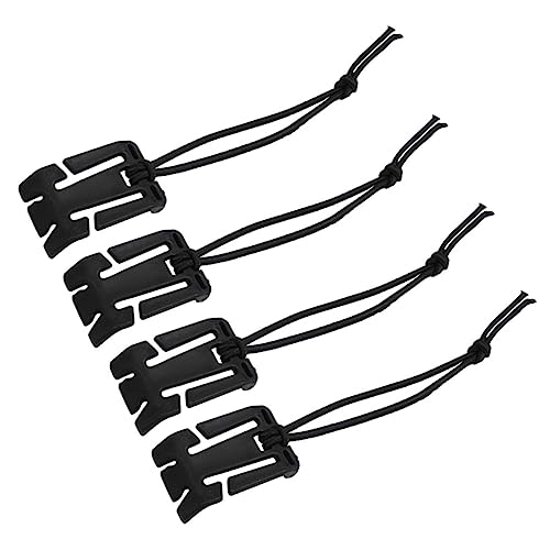 COHEALI 4 Stück Schwarze Schnallen-Clips Gurtschnalle Web-Dominatoren Elastisches Seil Elastisches Band Elastische Kordel Aufbewahrung Quartett-Schnalle Mit Elastischen von COHEALI