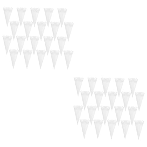 COHEALI 40 Stk Hochzeits papier Blumen röhre getrockneter Blumenstrauß Hochzeitssträuße Hochzeitskegel Papierkegel hohle Konfetti-Kegel das Kreuz Brunnen Blumenpapier Blütenblatt Weiß von COHEALI