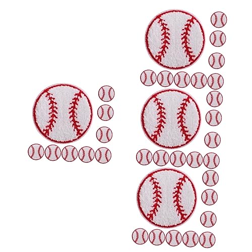 COHEALI 40 Stk Baseball-patch Ballapplikation Nähen Bügelabzeichen Für Hüte Abriebfeste Fellflecken Reparaturflicken Aufbügeln Stoffabzeichen Selber Machen Konto Kleidung Handtuchstickerei von COHEALI