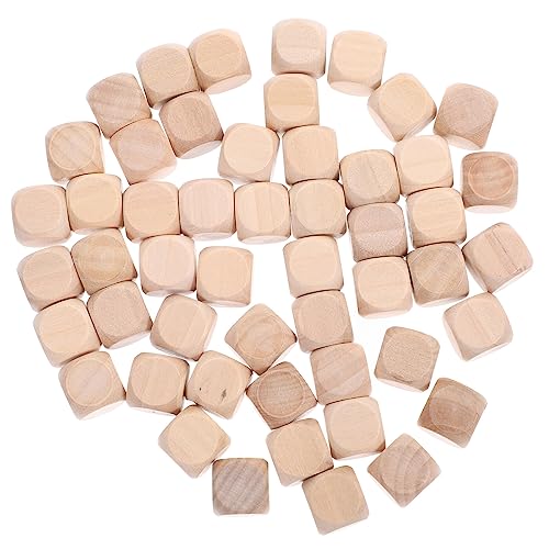 COHEALI 50 Stück Unfertige Holzwürfel Leere Quadratische Blöcke 6-Seitige Holzwürfel Kleine Holzwürfel Für Puzzle-Basteln Und Heimwerken (12 Mm) von COHEALI