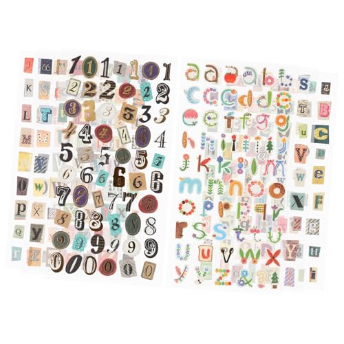 COHEALI 6 Blatt Selbstklebende Aufkleber Buchstaben-Aufkleber Graffiti-Buchstaben-Aufkleber Buchstaben- -Aufkleber-Set Aufkleber Für Vintage-Sammelalbum Aufkleber Glitzernde von COHEALI
