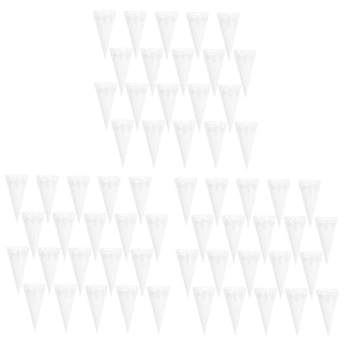 COHEALI 60 Stk Papierbrunnen hochzeitsdeko komfetti konfettipistole blumenkorb konfetti blütenblatt Eiscreme-Dekor Papierkegel Konfetti-Halter für die Hochzeit hohl Blumenpapier Weiß von COHEALI