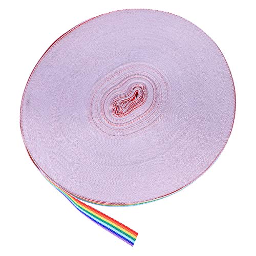 COHEALI Doppelseitiges Polyesterband Mit Bunten Streifen Zum Basteln Diy-Geschenkverpackung 1 Cm 50 M/Rolle (Regenbogen) von COHEALI