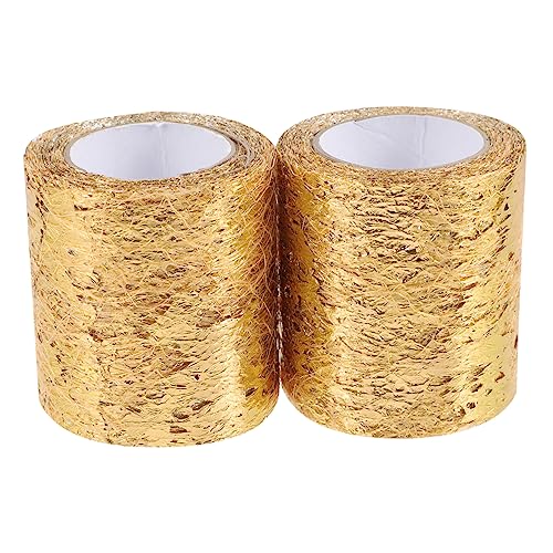 COHEALI 2 Rollen Tüllband Aus Goldfarbenem Netzstoff Für Weihnachtsbaumgirlanden Dekoband Tüll Zum Verpacken Von Blumenverpackungen COHEALI 2 Rollen Tüllband Aus Goldfarbenem Netzstoff Für Weihnachtsbaumgirlanden Dekoband Tüll Zum Verpacken Von Blumenverpackungen von COHEALI