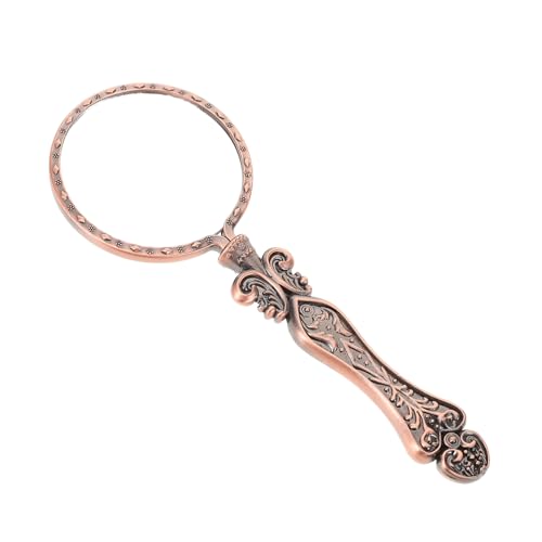 COHEALI Handlupe Vergrößerung mit Glaslinse Vintage Metallgriff mit Floralem Relief Tragbare Optische Lupe für Zeitunglesen Hobby und Präzise Beobachtung COHEALI Handlupe Vergrößerung mit Glaslinse Vintage Metallgriff mit Floralem Relief Tragbare Optische Lupe für Zeitunglesen Hobby und Präzise Beobachtung von COHEALI