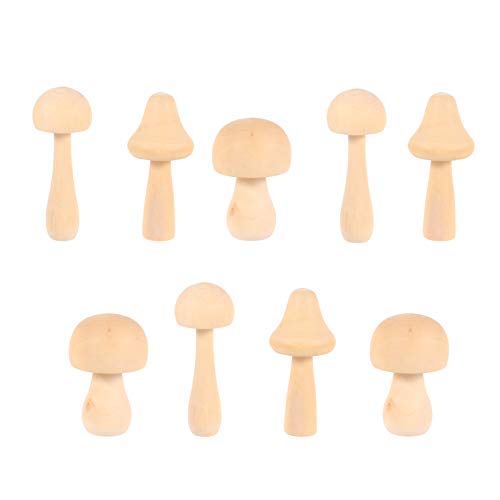 COHEALI Holzfiguren Kinder 9 Unbehandeltes Pilzdekor Naturholzpilze Verschiedene Größen Holzpilzfiguren Minipilze Unlackierter Holzpilz (9 5Cm/10Cm/8Cm) Keramik Figuren Zum Bemalen von COHEALI