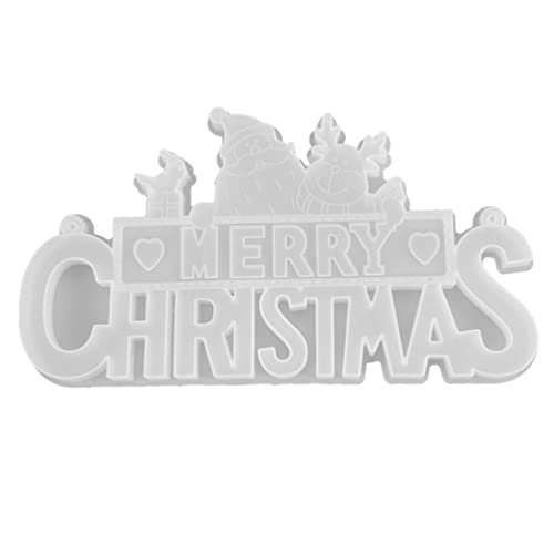 COHEALI Merry Christmas Silikonharz-Form aus Harz, Epoxidharz, DIY, Handwerk, Dekoration, Weihnachten, hängende Anhänger von COHEALI