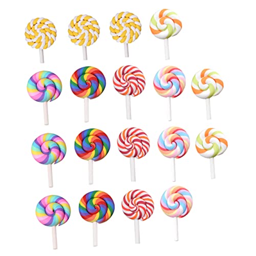 COHEALI Miniatur Lollipop Deko 35 Stück Polymer Ton Regenbogen Lutscher Anhänger für Handyhüllen Miniatur Spielszene Selbstgemacht Dekoration Zufälliger Stil von COHEALI