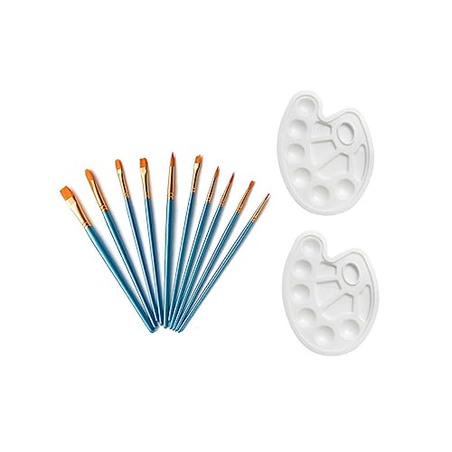 COHEALI Nylon-Pinsel-Set 10 Pinsel 2 Extras Palette Aquarell Malerei von COHEALI