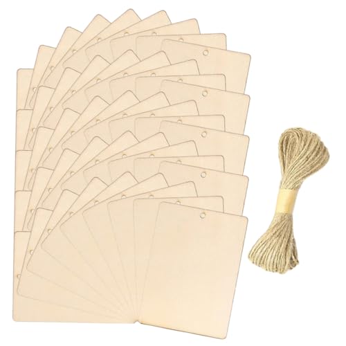Holzanhänger-etiketten 45 Stück Holzanhänger mit Löchern Unbehandelte Holzausschnitte für Dekoration Holzanhänger-etiketten 45 Stück Holzanhänger mit Löchern Unbehandelte Holzausschnitte für Dekoration von COHEALI