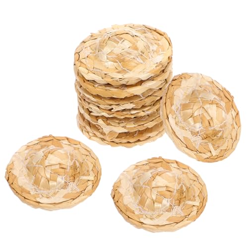 Hut 10 Stück Kleine Sombrero-Hüte Kleine Sombrero-Hüte Handgefertigte Puppenmütze Puppendekoration Mädchen-Geschenk Mädchen-Mütze Puppenhüte Zum Basteln Schreibtisch-Zubehör von COHEALI