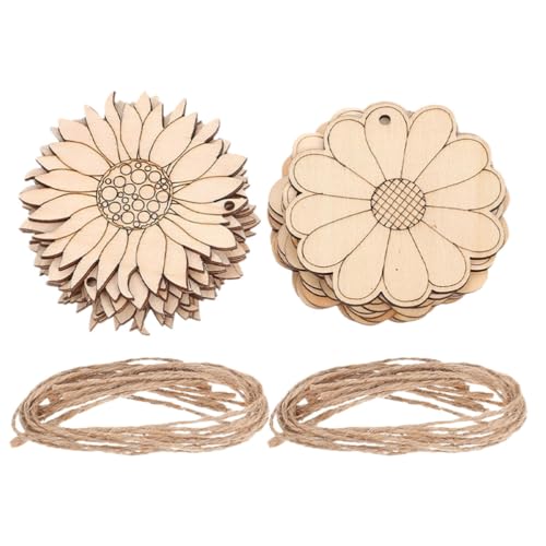 Set mit 28 Unfertigen Sonnenblumenscheiben Aus Holz Zum Basteln Holzausschnitte für Jungen und Mädchen Kunstprojekte Dekorative Wandornamente von COHEALI