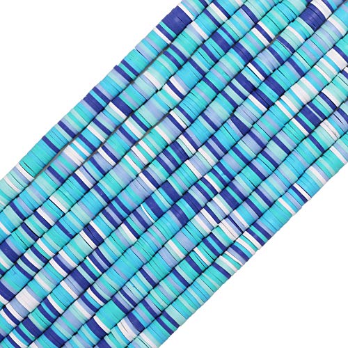 COIRIS 3400 Stück Mixcolor Vinyl Heishi Perlen Umweltfreundlich Handgemachtes Polymer 6 mm Ton Zwischenperlen für Surfer Chocker Halskette Armband Ohrringe Schmuckherstellung(RT-A06Mix) von Coiris