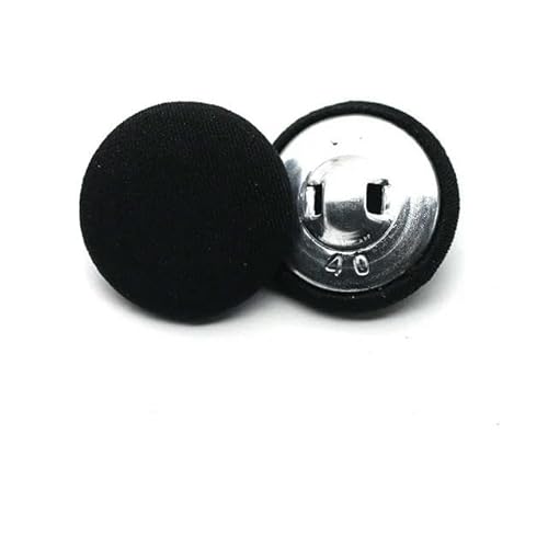 COKYIS 30-teiliges 15-30-mm-Knopfset mit schwarzem Stoffbezug und Aluminiumschaft für DIY-Nähen und Basteln von COKYIS