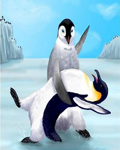 COKYIS Erwachsene Kreuzstich Stickpackungen tanzender Pinguin 11CT Vorgedruckt zählen Set DIY Stickbilder Kreuzstich Für Anfänger Home Decor 40×50cm von COKYIS