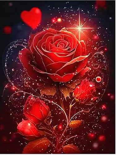 COLANANA 5D Diamant Painting Bilder, Diamond Painting Erwachsene Kinder,Rose DIY Mosaikherstellung Bastelset,5D Diamant Malerei für Haus Dekoration(30x40cm) von COLANANA