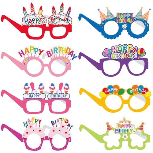 COLANANA 8 Stück Geburtstag Party Brille Dekoration,Lustige Papier Geburtstag Brille Deko, Geburtstags Photo Booth Requisiten Zubehör,Geburtstagsthema Geburtstags Party Dekorationen für Frauen Männer COLANANA 8 Stück Geburtstag Party Brille Dekoration,Lustige Papier Geburtstag Brille Deko, Geburtstags Photo Booth Requisiten Zubehör,Geburtstagsthema Geburtstags Party Dekorationen für Frauen Männer von COLANANA