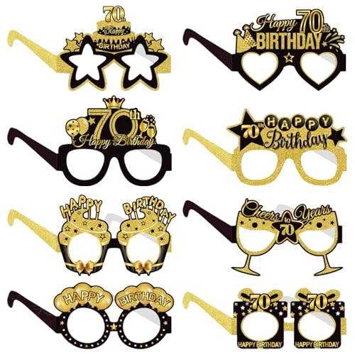 COLANANA Geburtstag Party Brille Dekoration,8 Stück Lustige Papier 70th Geburtstag Brille Deko,70th Geburtstags Party Dekorationen,Geburtstags Photo Booth Requisiten Zubehör für Frauen Männer COLANANA Geburtstag Party Brille Dekoration,8 Stück Lustige Papier 70th Geburtstag Brille Deko,70th Geburtstags Party Dekorationen,Geburtstags Photo Booth Requisiten Zubehör für Frauen Männer von COLANANA