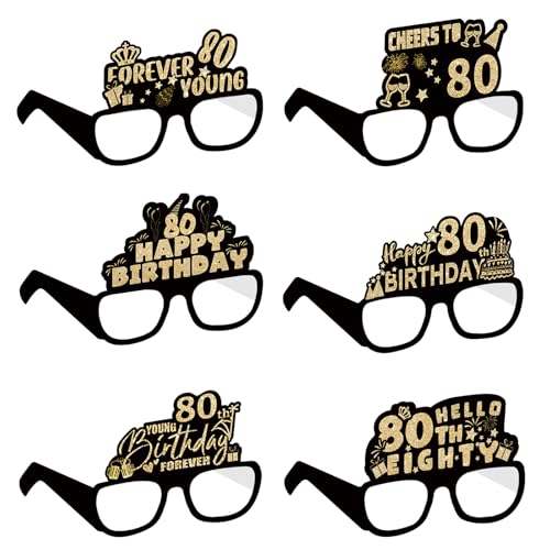COLANANA Geburtstagsparty-Brillen-Dekoration, 8 Stück, Party-Dekorationen zum 60. Geburtstag, lustige Papierbrillen-Dekoration, Geburtstags-Fotoautomaten-Requisiten für Damen und Herren COLANANA Geburtstagsparty-Brillen-Dekoration, 8 Stück, Party-Dekorationen zum 60. Geburtstag, lustige Papierbrillen-Dekoration, Geburtstags-Fotoautomaten-Requisiten für Damen und Herren von COLANANA
