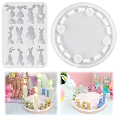 Silikonform Ostern, 3D Hase Silikonformen Gießformen Ostern, Gießformen Silikon Ostern, Gießformen Silikon Frühling, Silikonform Frühling, Gießform Frühling, für DIY Osterdeko Handwerk (B) von COLEESON