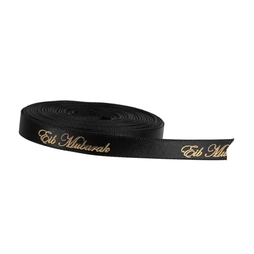 COLLBATH 1 Roll Eid Ribbon Eid Mubarak Party Liefert Tischdekoration Party Girlanddekorationen Satinband Ribbon Vorhandener Verpackungsgurtband Für Bögen Polyester Schwarz von COLLBATH